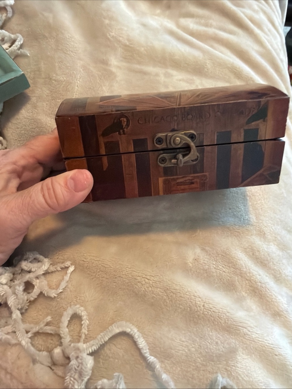 Source Unknown Wooden Decorative Trinket Box in Brown and Black